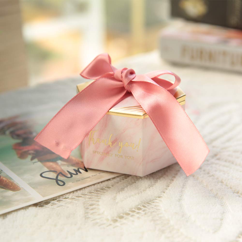 Marble Pink Candy Box 30Pcs - Wedding Favors & Jewelry Gift Packaging