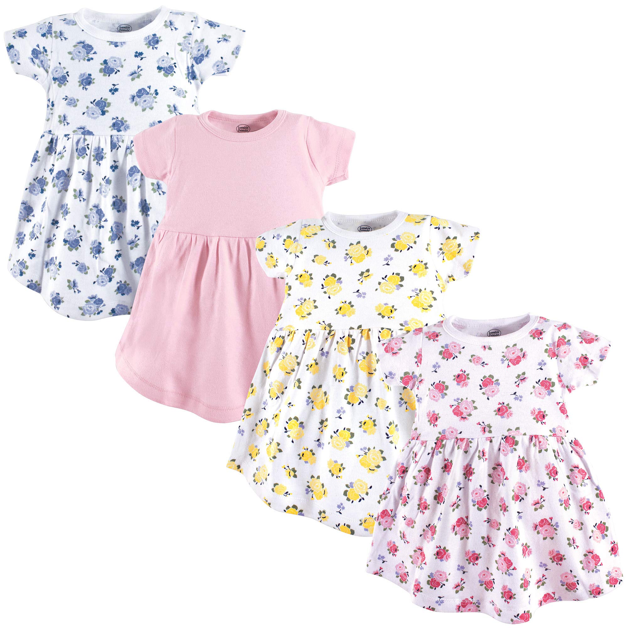 Luvable Friends Baby Girls Cotton Dress - Soft & Comfortable Playwear Dress for Toddlers - Perfect for Playtime, Parties & Everyday Wear