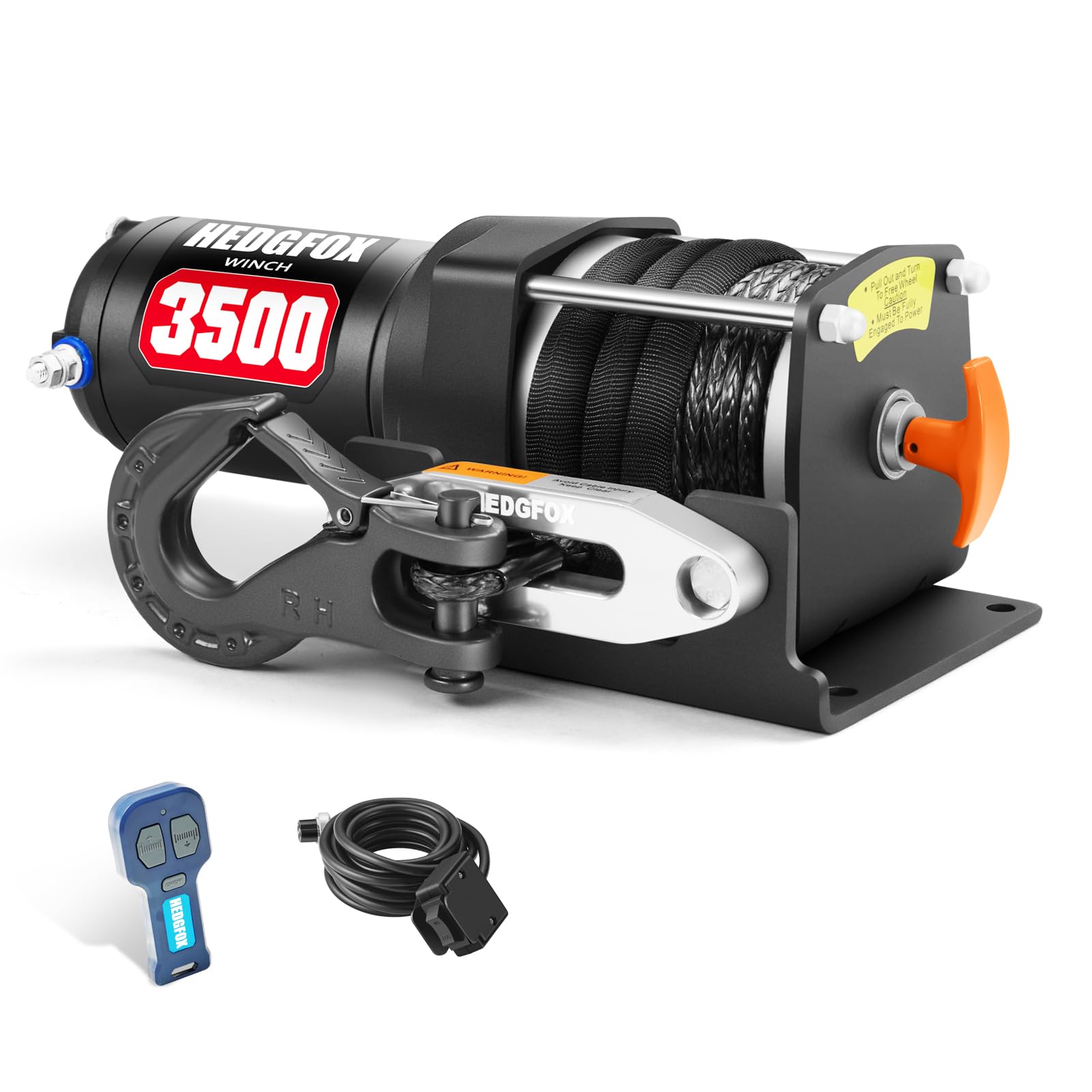 3500lb Electric Winch Kit with Synthetic Rope - Waterproof IP65, Wireless Remote & Mini Rocker Switch - Heavy Duty for ATV, UTV, Trailer Towing, Off-Road Recovery, Boat & Marine Use - Perfect for Outdoor Adventures, Vehicle Recovery & Water Activities