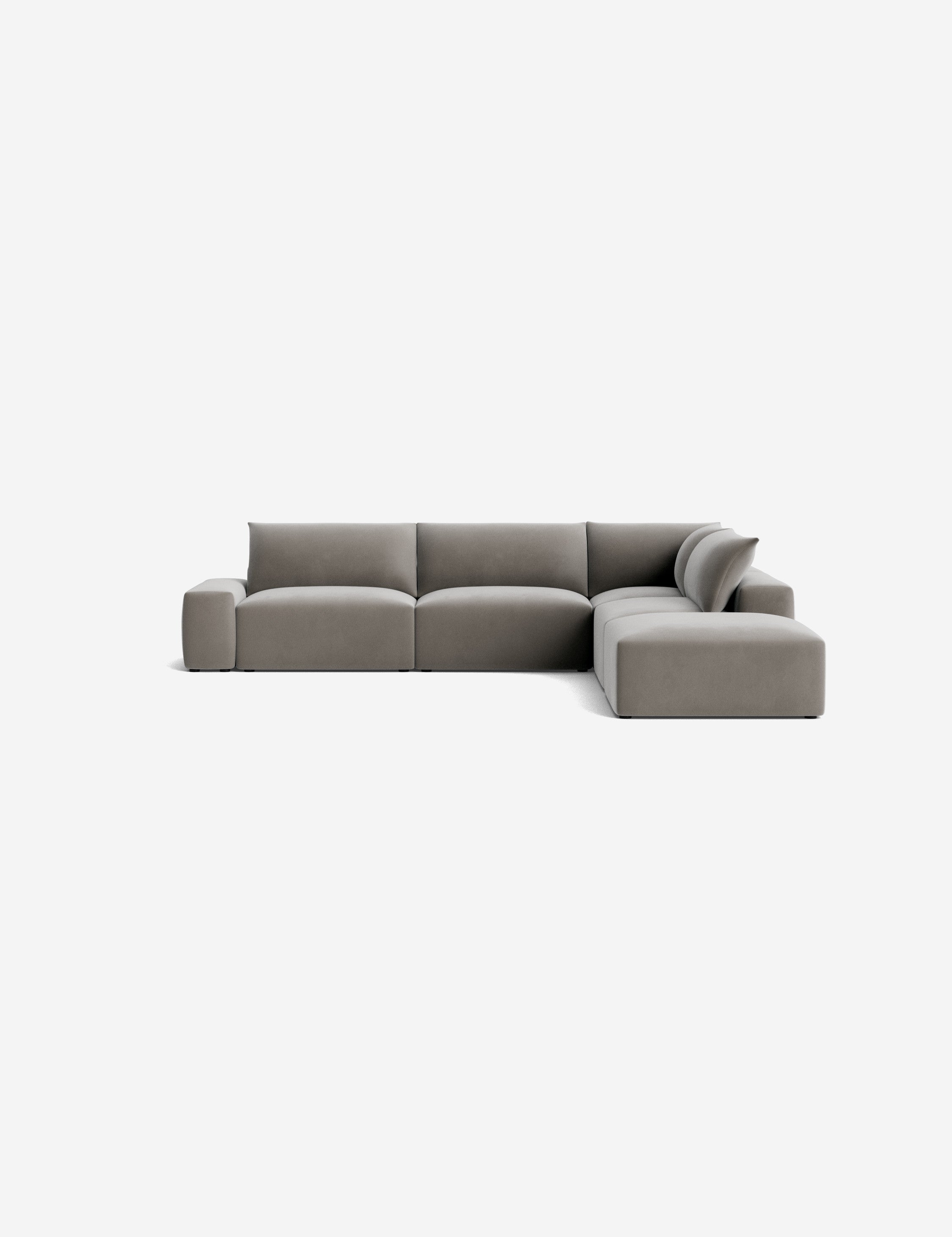 Brinley Chaise Sectional Sofa - Modern L-Shaped Couch with Chaise Lounge for Living Room, Family Room & Home Theater - Comfortable Fabric Upholstery