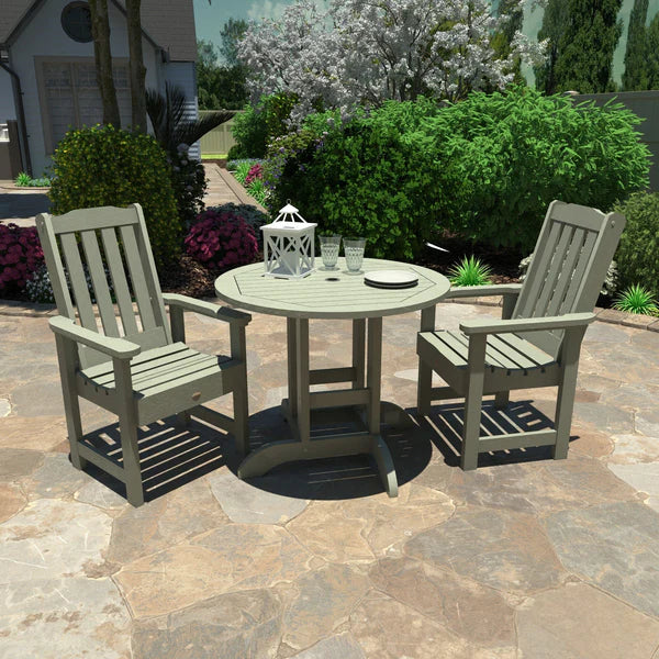 Lehigh Collection 3-Piece Round Outdoor Patio Dining Set - Perfect for Backyard, Garden & Poolside Entertaining