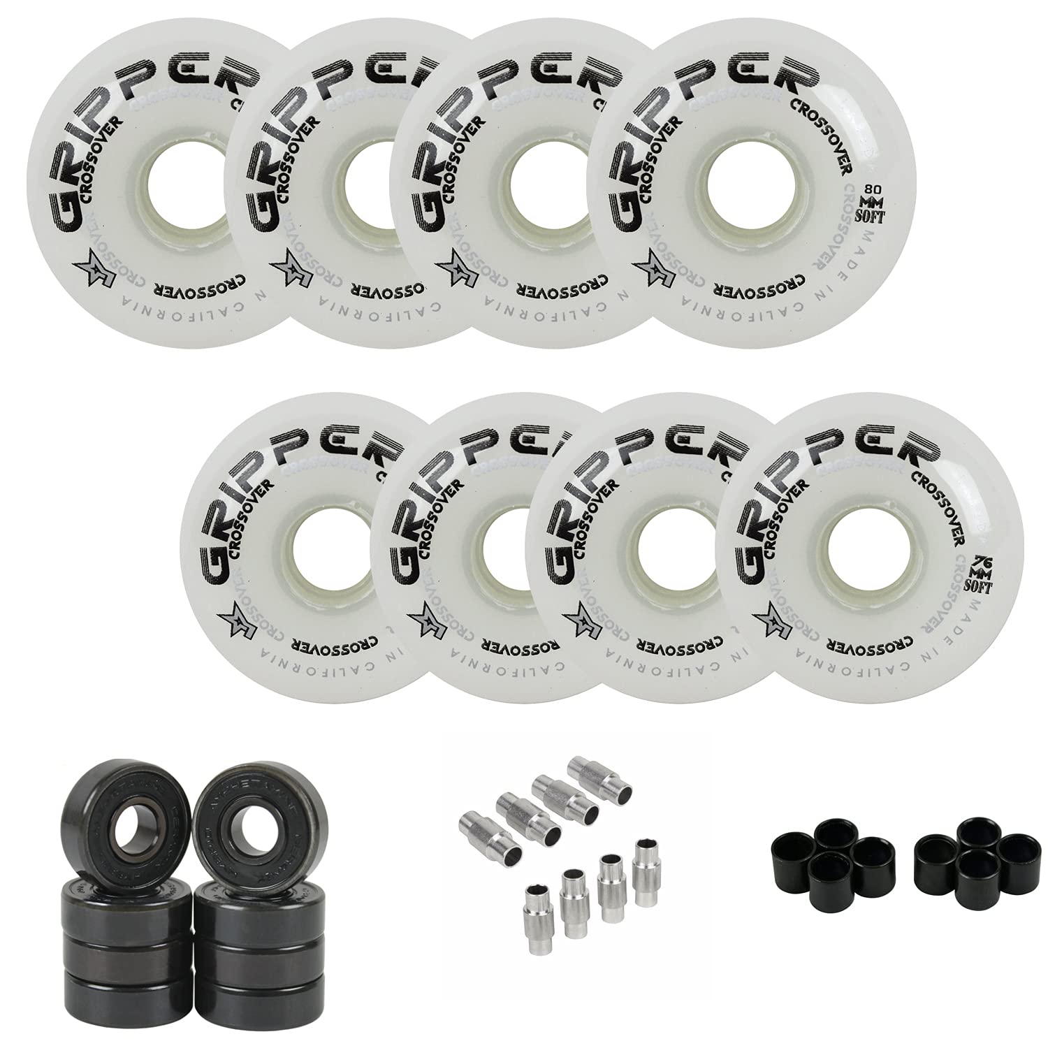 Labeda Gripper Roller Hockey Wheels with Hybrid Ceramic Bearings - Choose Your Color & Size for Indoor/Outdoor Skating & Hockey Games