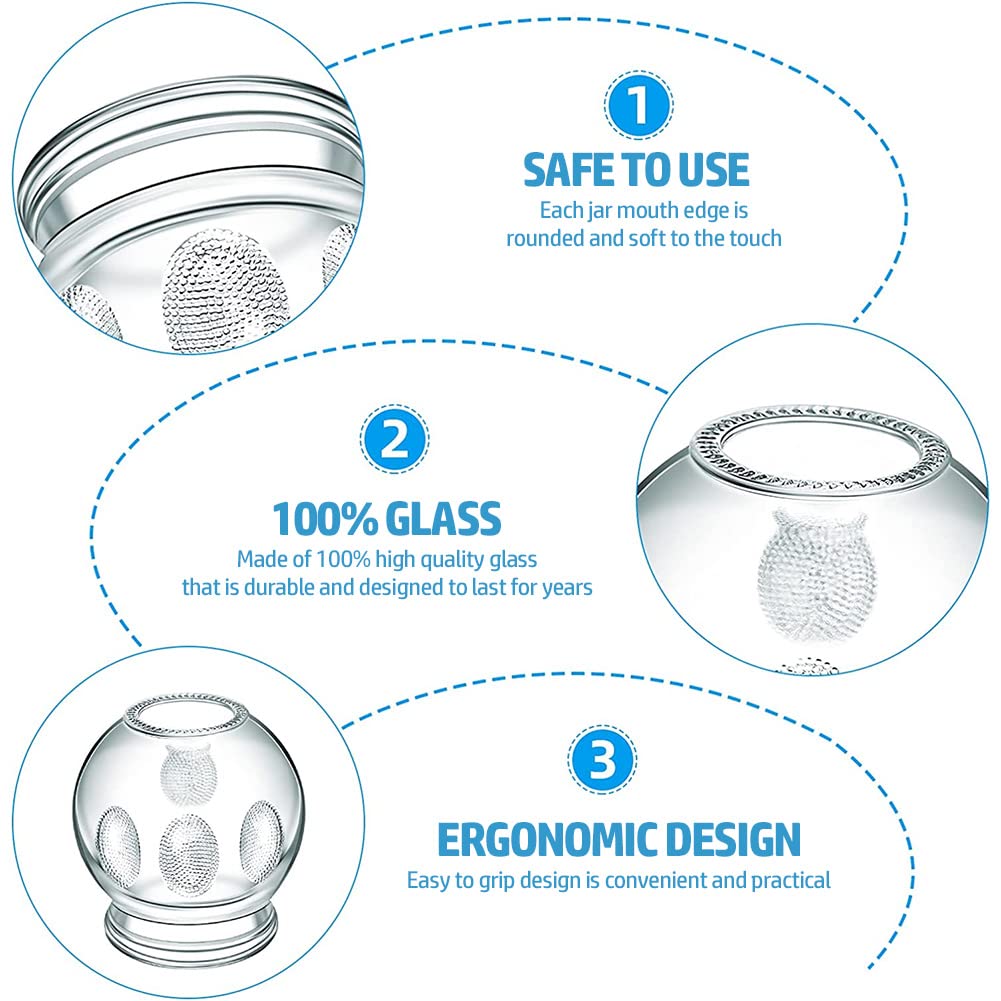 12-Piece Fire Glass Cupping Therapy Set – Professional Cupping Jars for Pain Relief, Detox & Relaxation – Perfect for Home Spa, Massage & Alternative Therapy