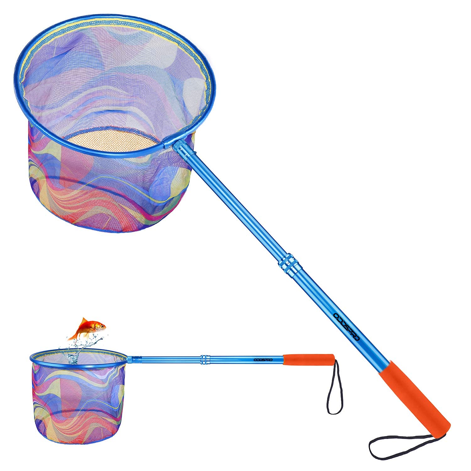 ODDSPRO Kids Fishing Pole and Fishing Net Set - Carbon Fiber Rod with Extendable Handle for Children - Perfect for Outdoor Fishing, Lakeside Adventures, and Family Bonding Activities