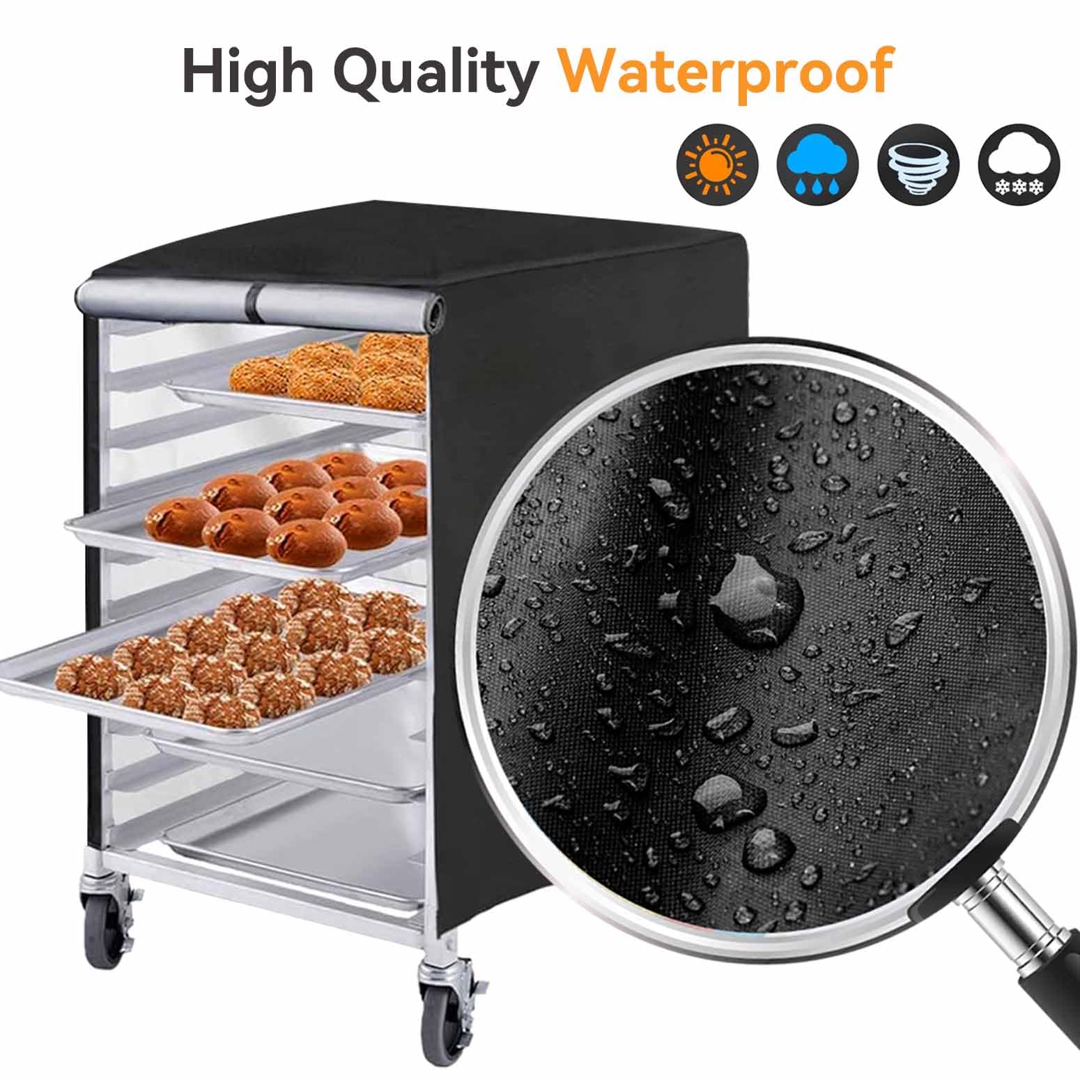 VEVOR & HALLY Compatible 10-Tier Bread Plate Rack Cover - Heavy Duty Zippered Pizza Rack Dust Cover for Home Kitchen & Commercial Use - Perfect for Bakeries, Restaurants and Food Storage