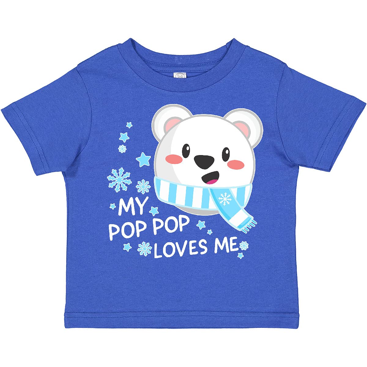 Inktastic 'My Pop Pop Loves Me' Polar Bear Graphic Toddler T-Shirt - Soft Cotton Kids Tee for Grandparents Day & Family Outings