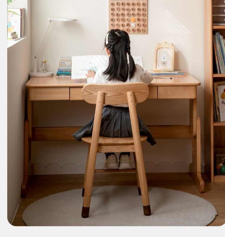 Adjustable Solid Wood Children's Chair - Oak, Beech, Birch - 3 Height Settings for Kids' Study, Dining & Playroom
