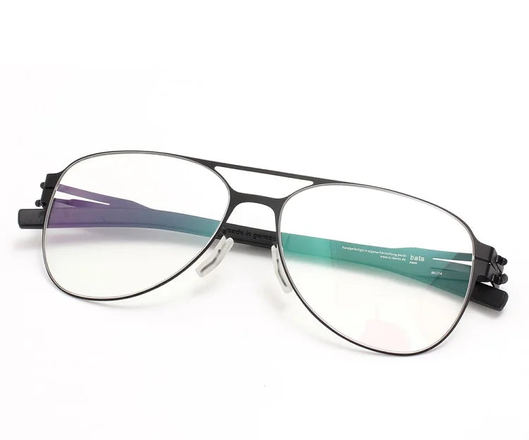 Aimee Unisex Full Rim Oval Double Bridge Stainless Steel Eyeglasses Frame 21201 - Lightweight & Durable Glasses for Reading, Work, and Everyday Fashion