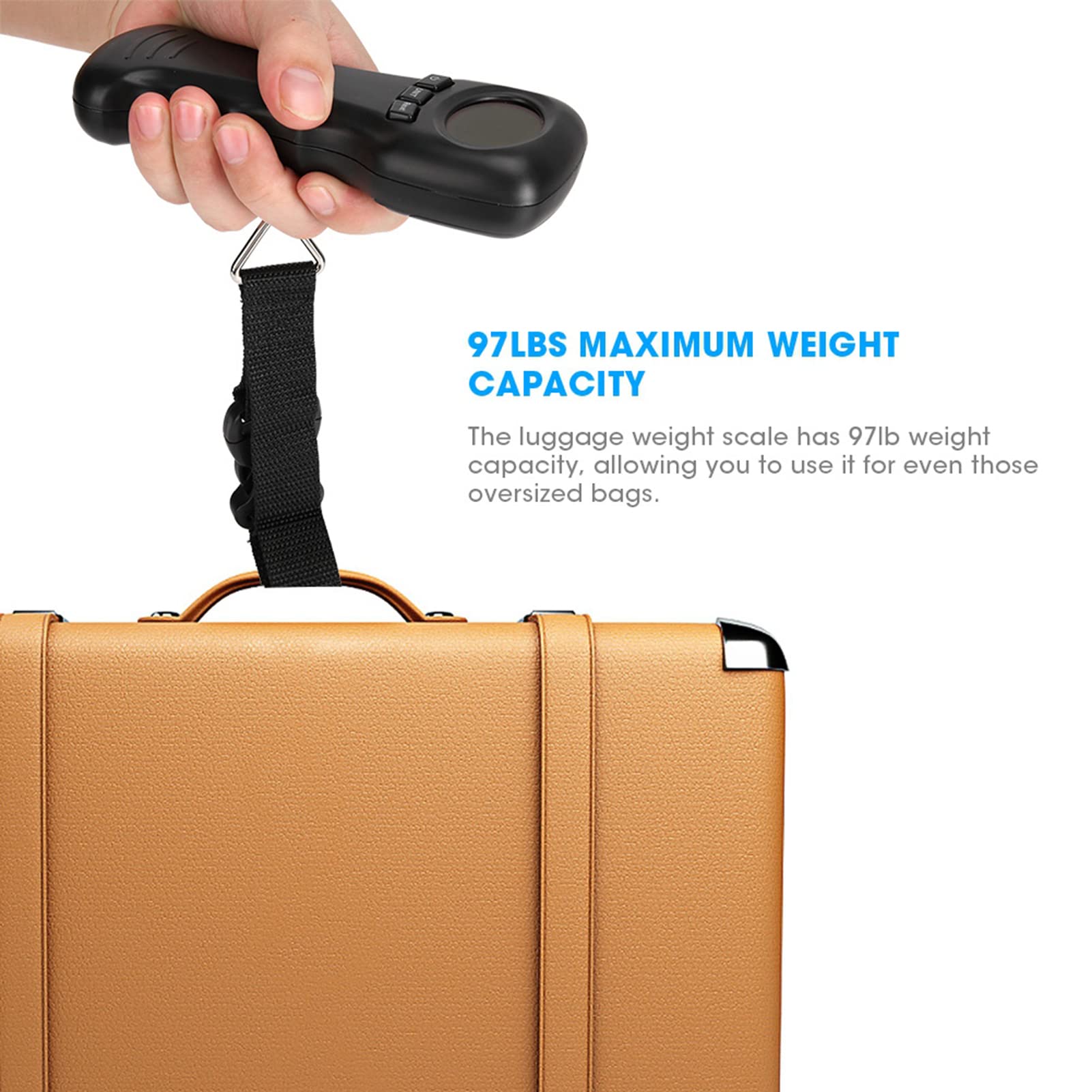 Digital Luggage Scale 110lb - Portable Hanging Baggage Scale with LCD Display for Travel - Perfect for Airports, Cruise Ships & Suitcase Weight Check Before Flights
