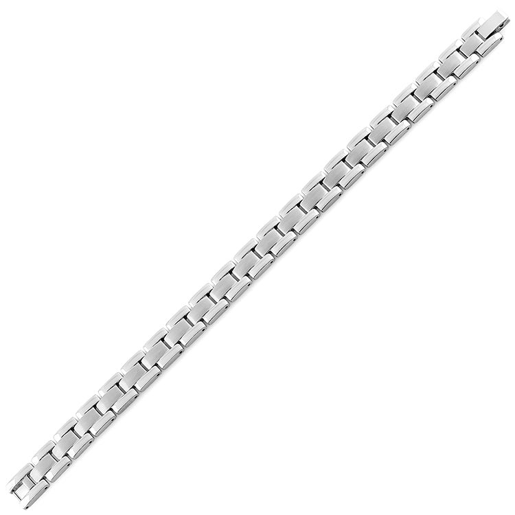 Stainless Steel Block Link Bracelet for Men & Women - Durable & Stylish Chain Bracelet for Everyday Wear, Gifts & Fashion Accessories