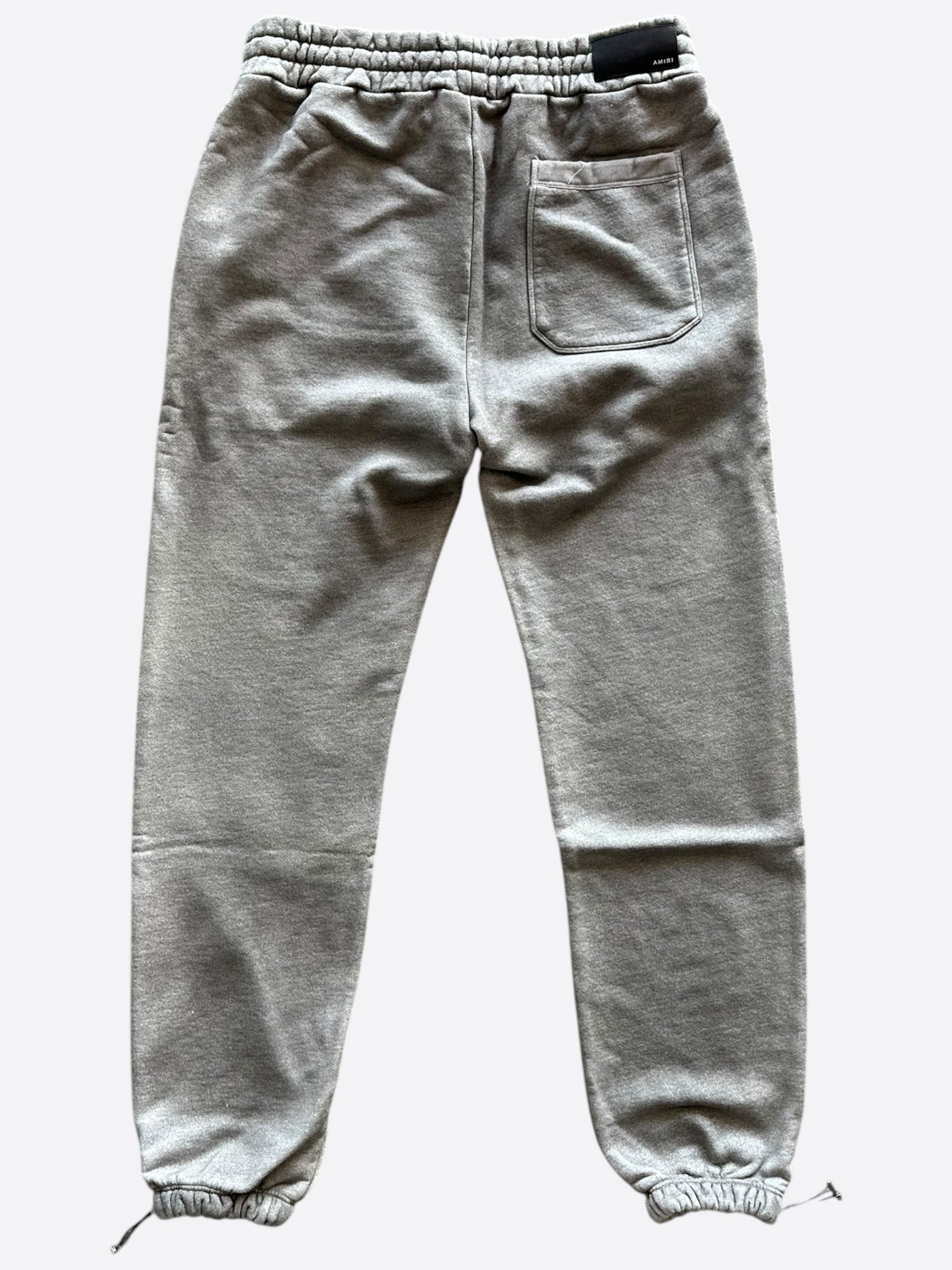 Amiri Grey & White Puff Logo Sweatpants - Men's Luxury Joggers for Casual Wear & Street Style Fashion