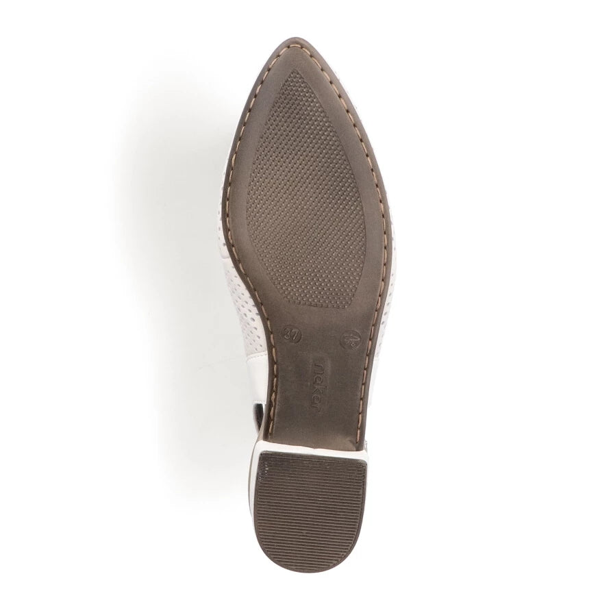 Rieker 47066 Women's White Comfort Shoes - Perfect for Work, Walking & Casual Wear