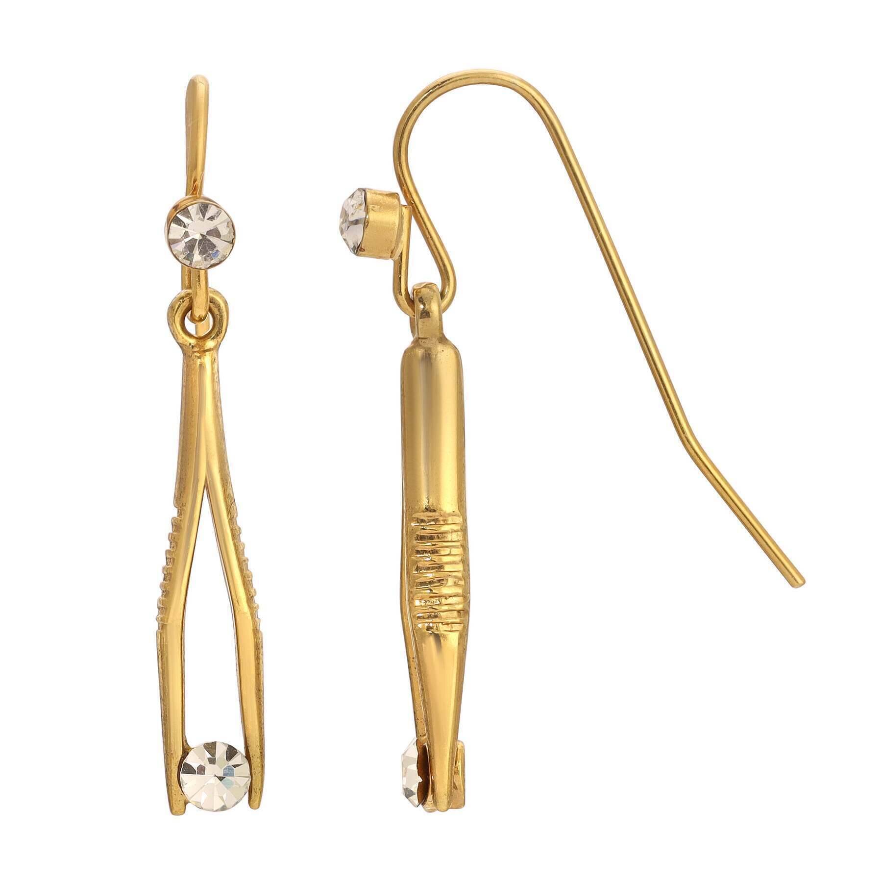 1928 Vintage Crystal Drop Earrings with Tweezer Design - Elegant Dangle Earrings for Women, Perfect for Parties, Weddings & Special Occasions