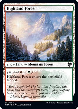 Magic: The Gathering - Highland Forest Land Card - Kaldheim Set - Perfect for MTG Deck Building & Commander Games