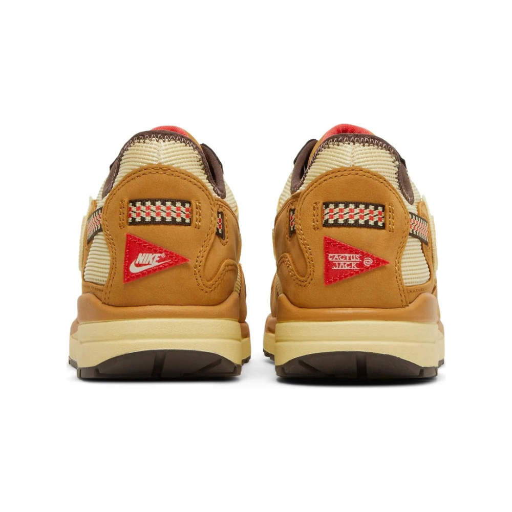 Nike Air Max 1 Travis Scott Cactus Jack Sneakers - Wheat & Lemon Drop Colorway | Limited Edition Men's Running Shoes for Casual Wear & Street Style Fashion
