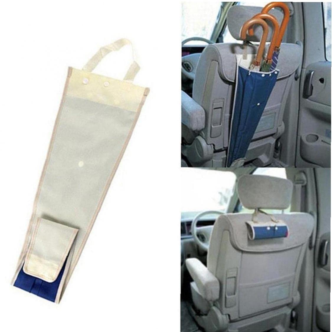 Waterproof Car Seat Back Umbrella Organizer - Storage Bag & Holder for Umbrellas, Maps & Small Items - Perfect for Road Trips, Commuting & Family Travel