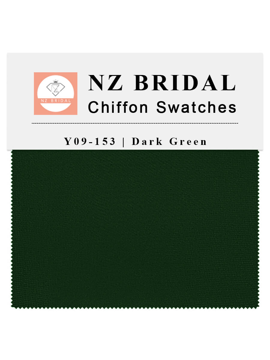 Premium Dark Green Chiffon Fabric Swatch Samples - Soft Sheer Material for Dresses, Scarves & DIY Sewing Projects