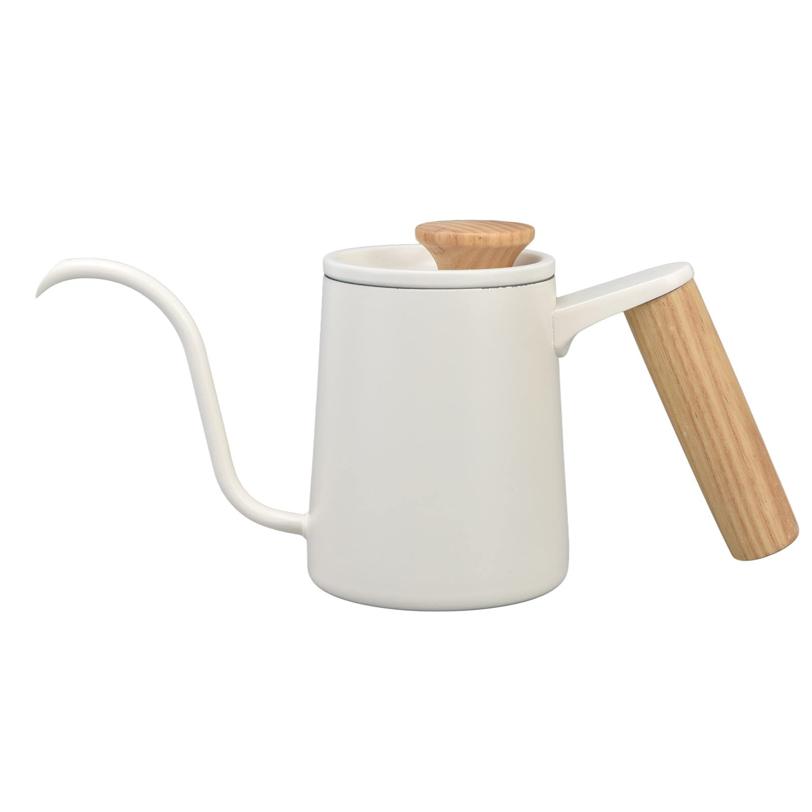 Premium Stainless Steel Gooseneck Pour Over Kettle with Long Narrow Drip Spout - Matte White Coffee & Tea Pot for Precision Brewing - Perfect for Chemex, V60, and French Press Coffee Makers