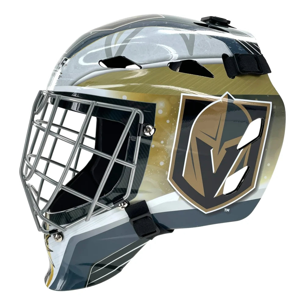 Logan Thompson Autographed Vegas Golden Knights Goalie Mask - First Win Inscribed - VGK IGM COA Certified - Perfect for Hockey Fans & Collectors - Display in Man Cave, Sports Room, or Office