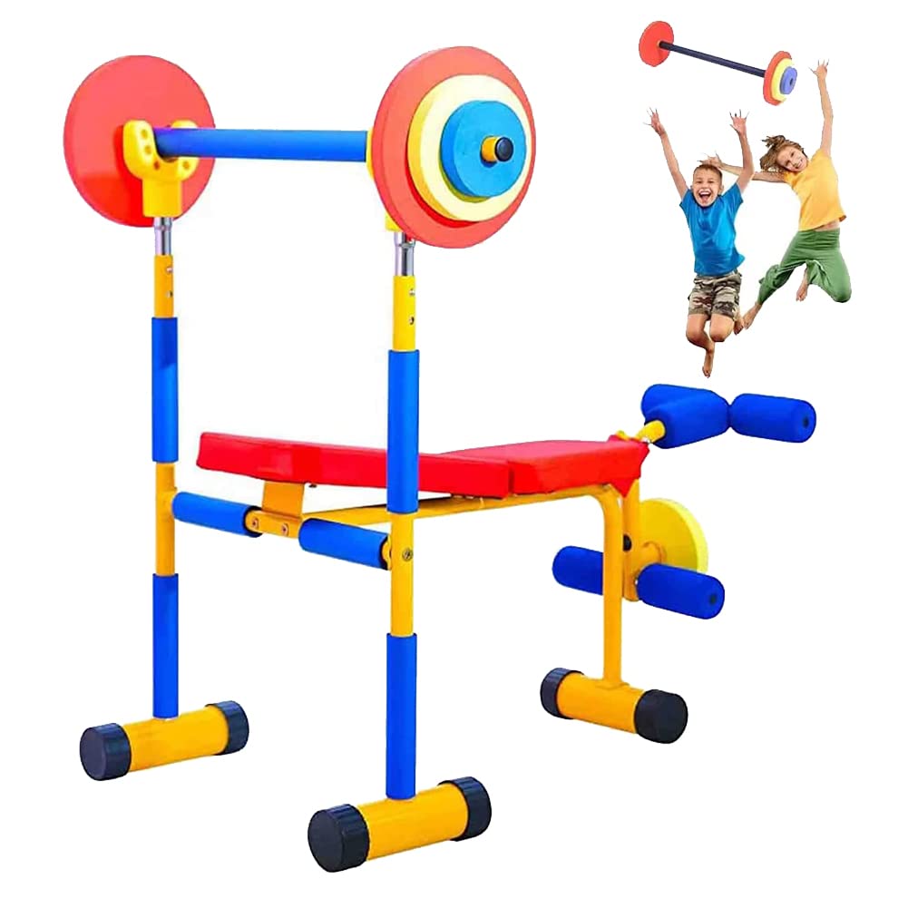**Kids Adjustable Barbell Toy Set - Fun & Fitness Equipment for Home Gym, Boys & Girls - Weightlifting & Powerlifting Training for Children - Perfect for Playtime & Indoor Workouts**