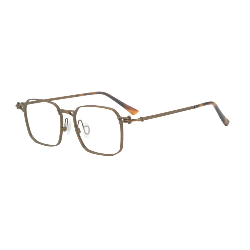 Black Unisex Full Rim Big Square Titanium Eyeglasses 45892 - Stylish & Durable for Work, Reading & Everyday Wear
