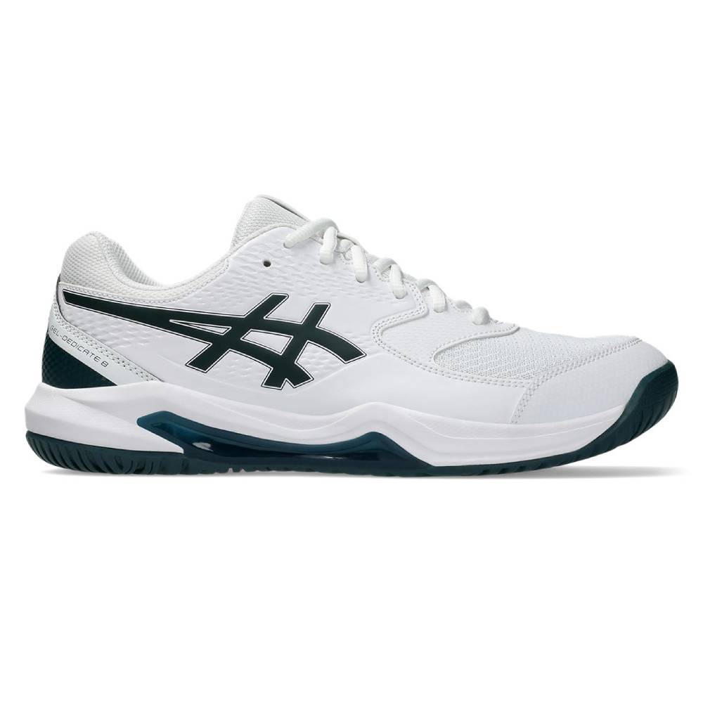 ASICS Gel-Dedicate 8 Wide Men's Tennis Shoes - White/Saxon Green - Breathable Court Sneakers for Tennis, Pickleball & Casual Wear
