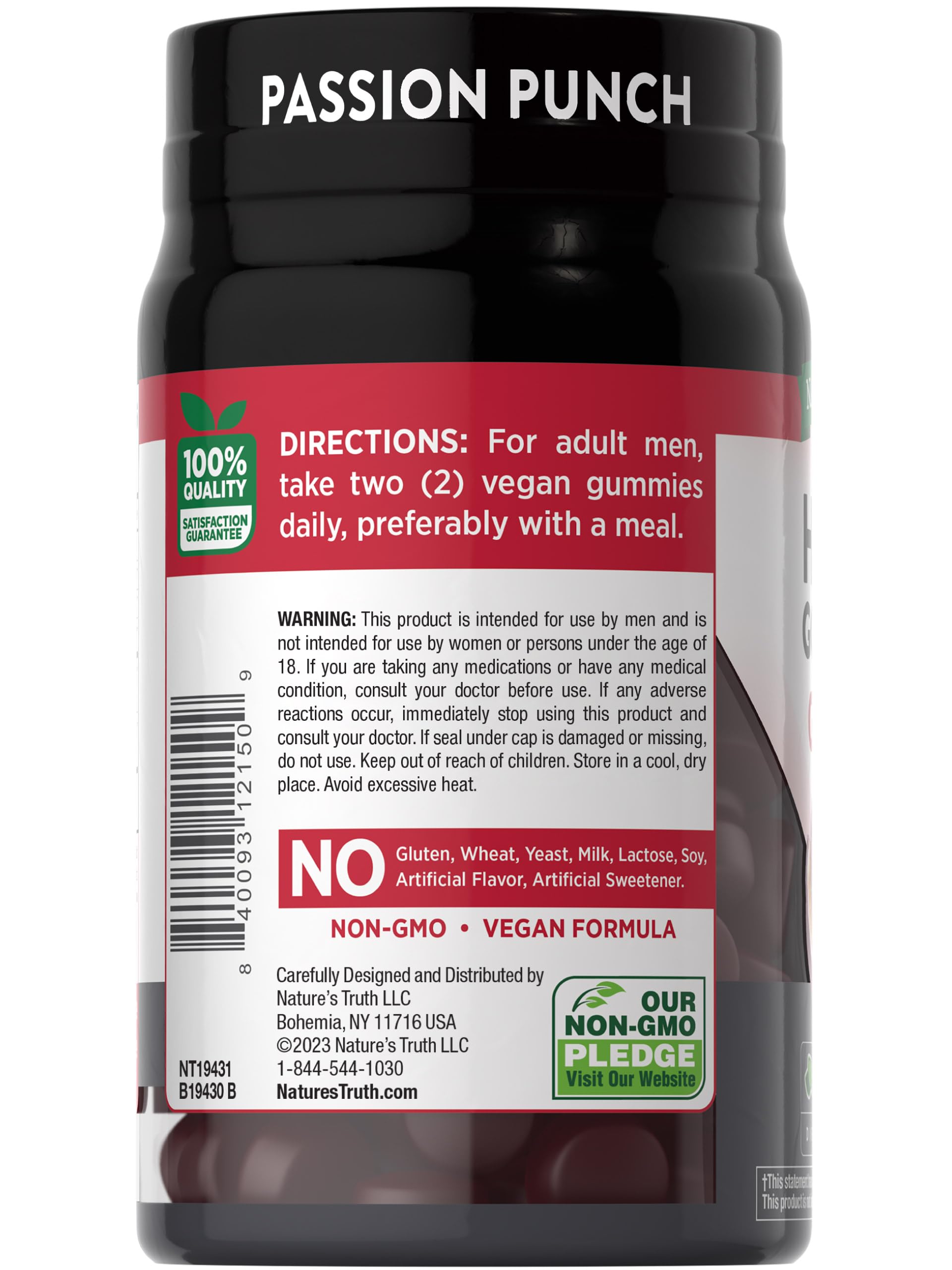 Nature's Truth Horny Goat Weed Gummies with Maca Root - 60 Count | Vegan, Non-GMO, Gluten Free Supplement for Men | Passion Punch Flavor | Natural Energy & Vitality Boost for Intimate Moments & Daily Wellness