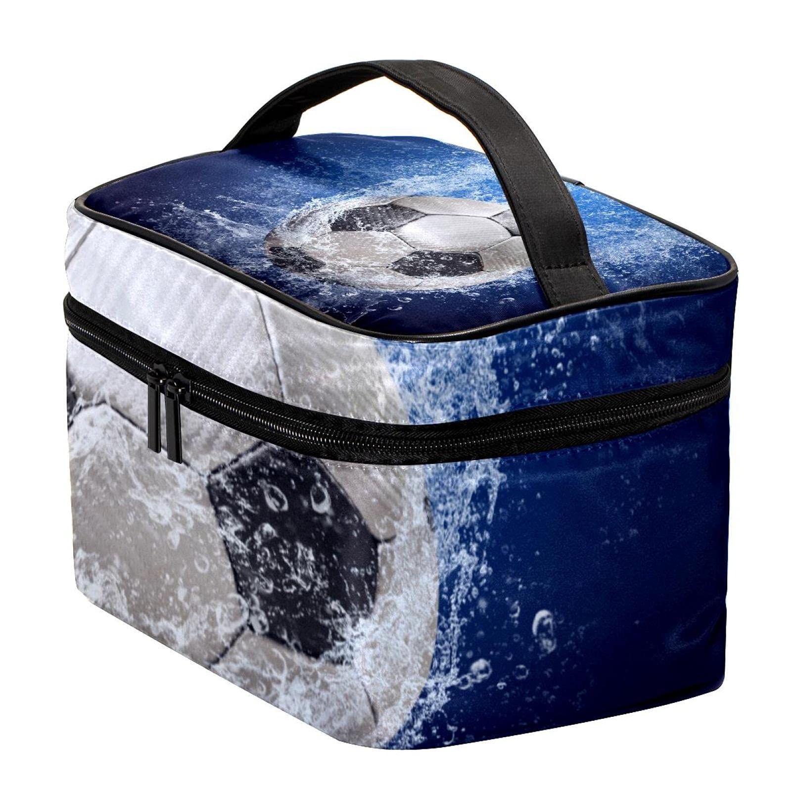 Waterproof Soccer Travel Makeup Bag - Large Cosmetic Organizer for Women | Gym, Beach & Vacation Essentials