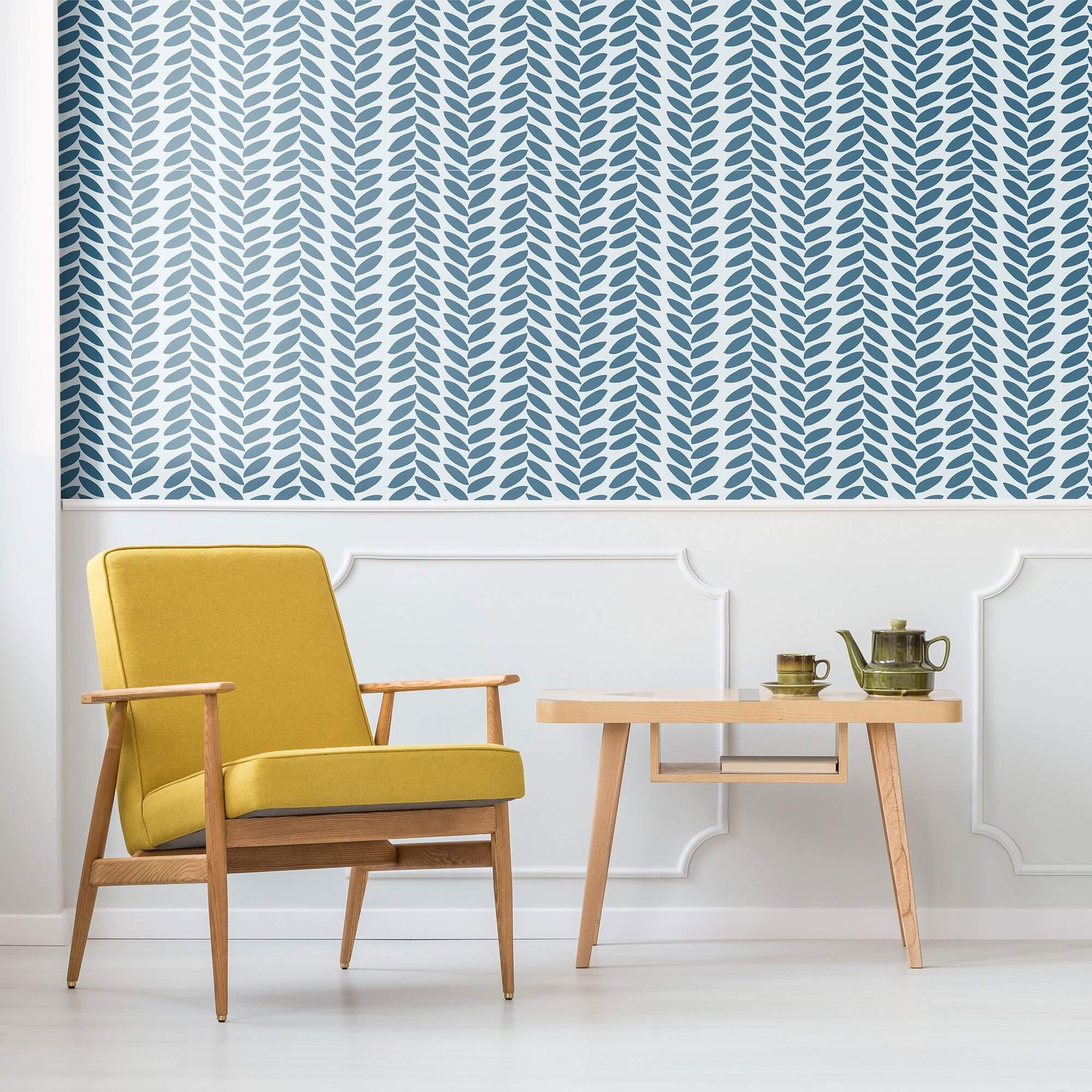 Blue Modern Basic Peel and Stick Removable Wallpaper - Self-Adhesive Decorative Wall Covering for Bedroom, Living Room, Nursery & Office Decor