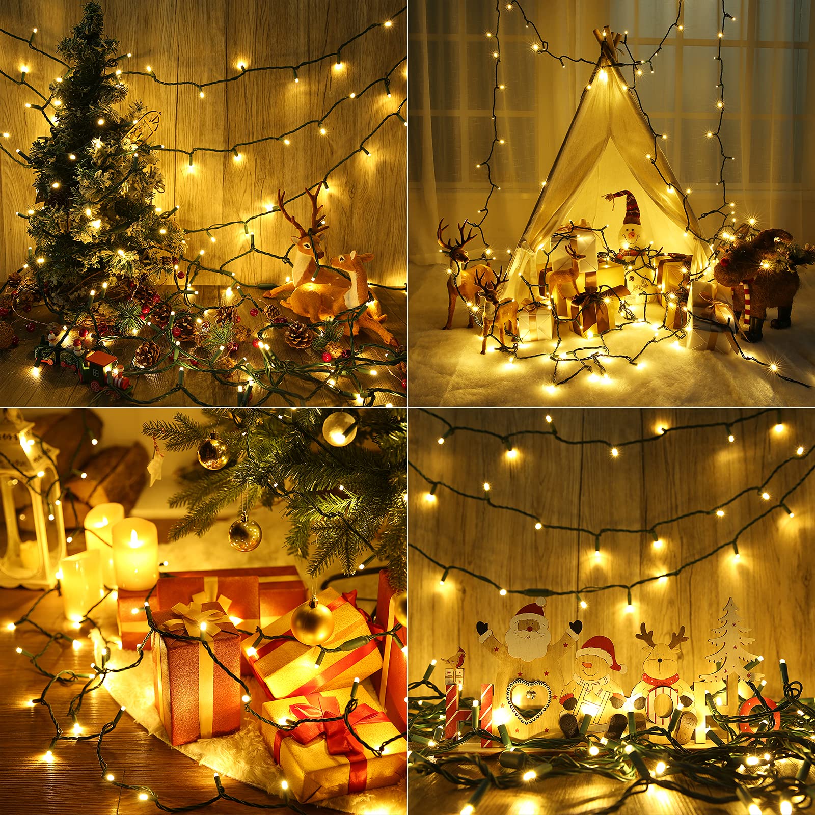 Brizled 33ft 100 LED Christmas Tree Lights - Warm White Connectable String Lights with 5mm Wide Angle Bulbs, UL Certified 120V for Indoor & Outdoor Holiday Decor - Perfect for Christmas Trees, Parties, and Home Decoration