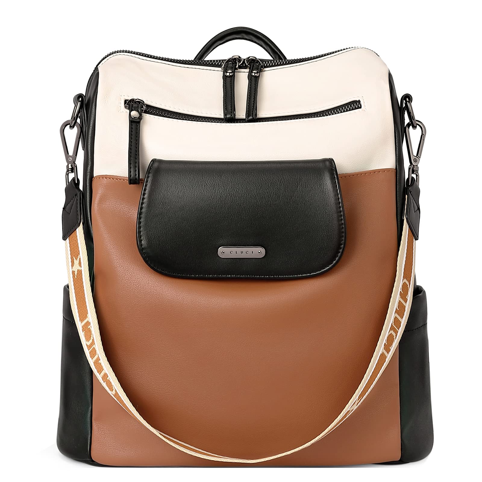 CLUCI Genuine Leather Backpack Purse for Women - Large Convertible Anti-Theft Travel Backpack Handbag | Stylish Work Commute, College Campus & Weekend Getaway Accessory