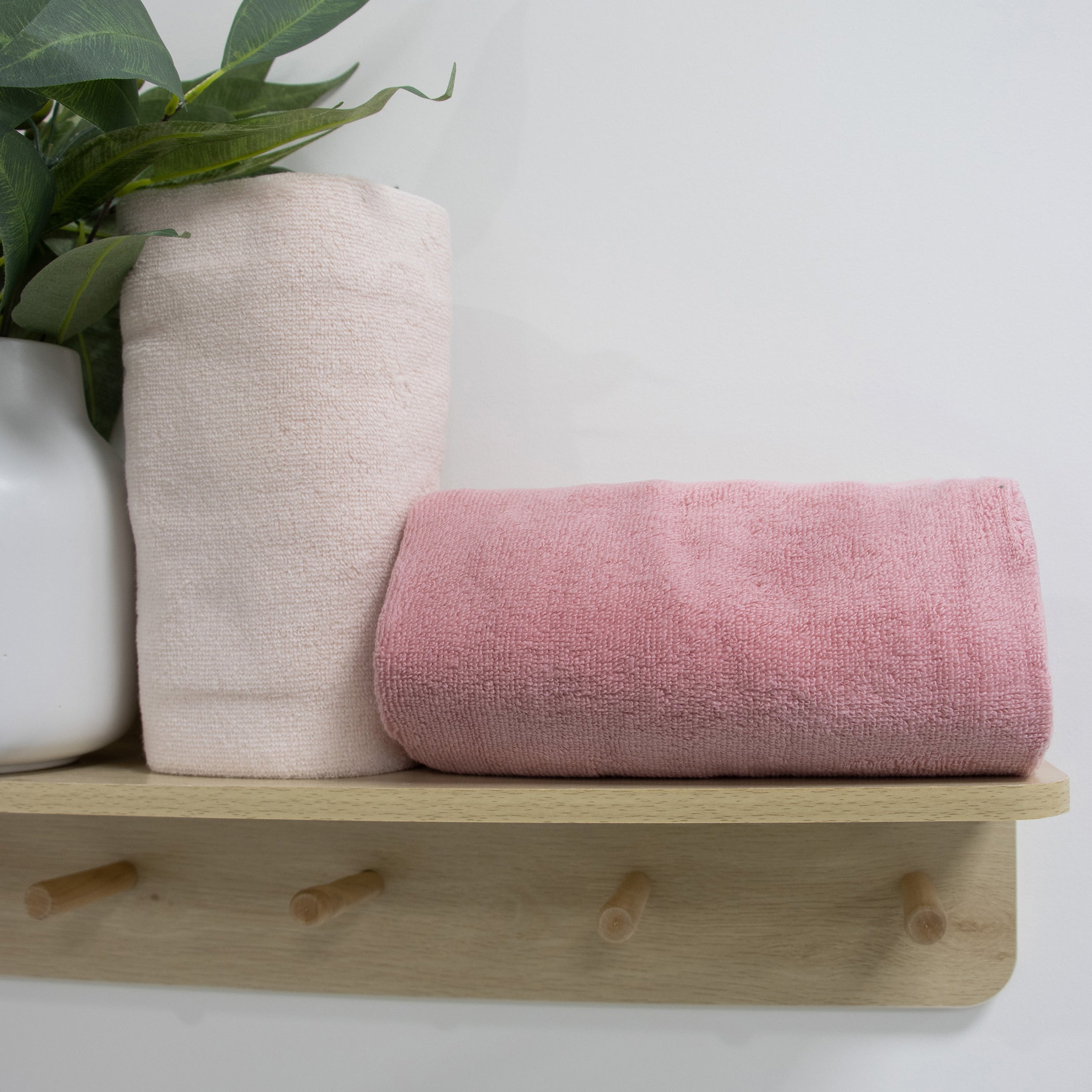 Premium Nordic 2-Pack Bath Towels - Dusty Berry & Rose Colors | Soft Absorbent Quick-Dry Towels for Spa, Bathroom & Beach Use