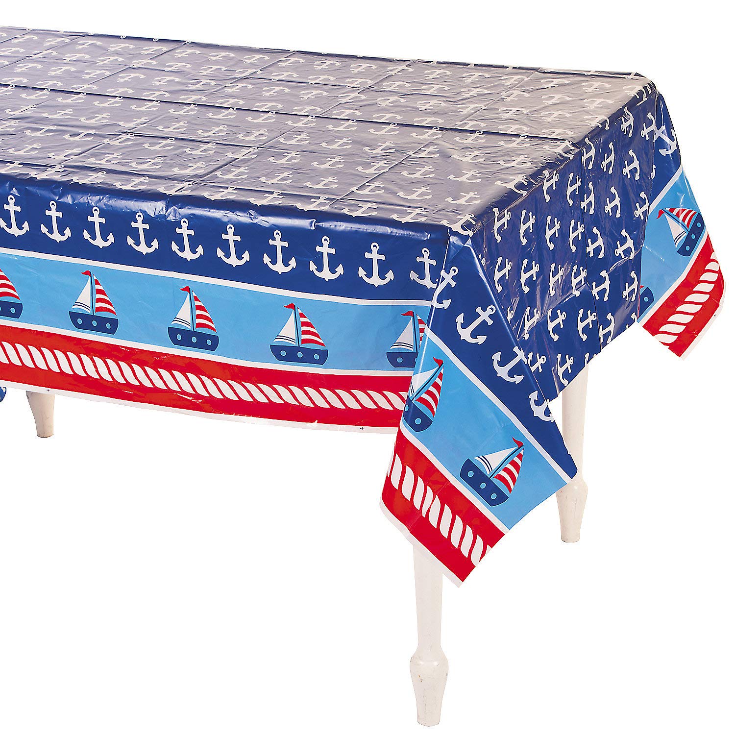 1ST Sailor Table Cover - Premium Party Supplies - 1 Piece Waterproof Tablecloth for Nautical Themed Parties, Baby Showers & Birthday Decorations