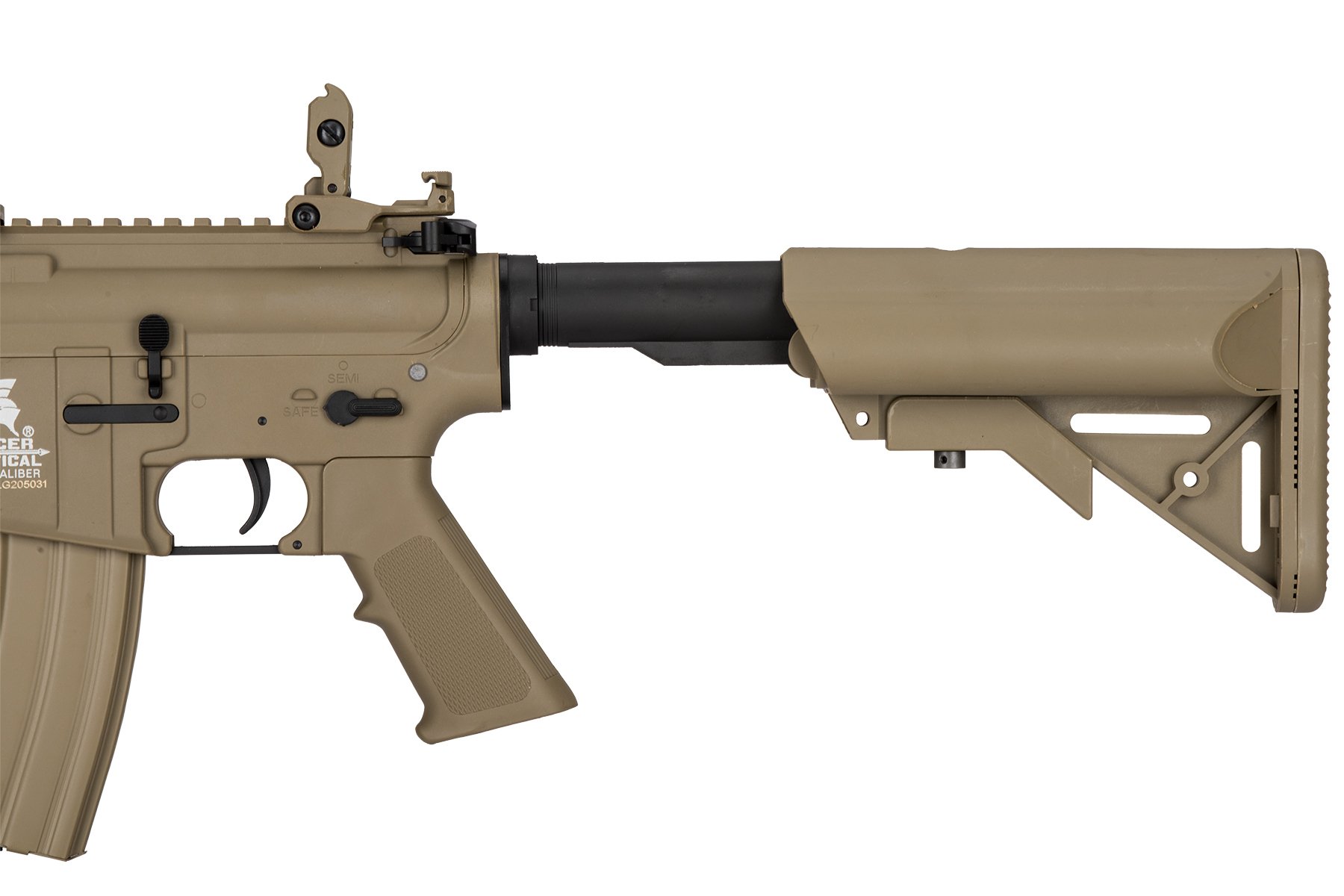 Lancer Tactical MK18 MOD 0 AEG Airsoft Rifle - High FPS, Nylon Polymer Construction, Tan Color - Perfect for Tactical Training, Airsoft Battles & Outdoor Shooting Games