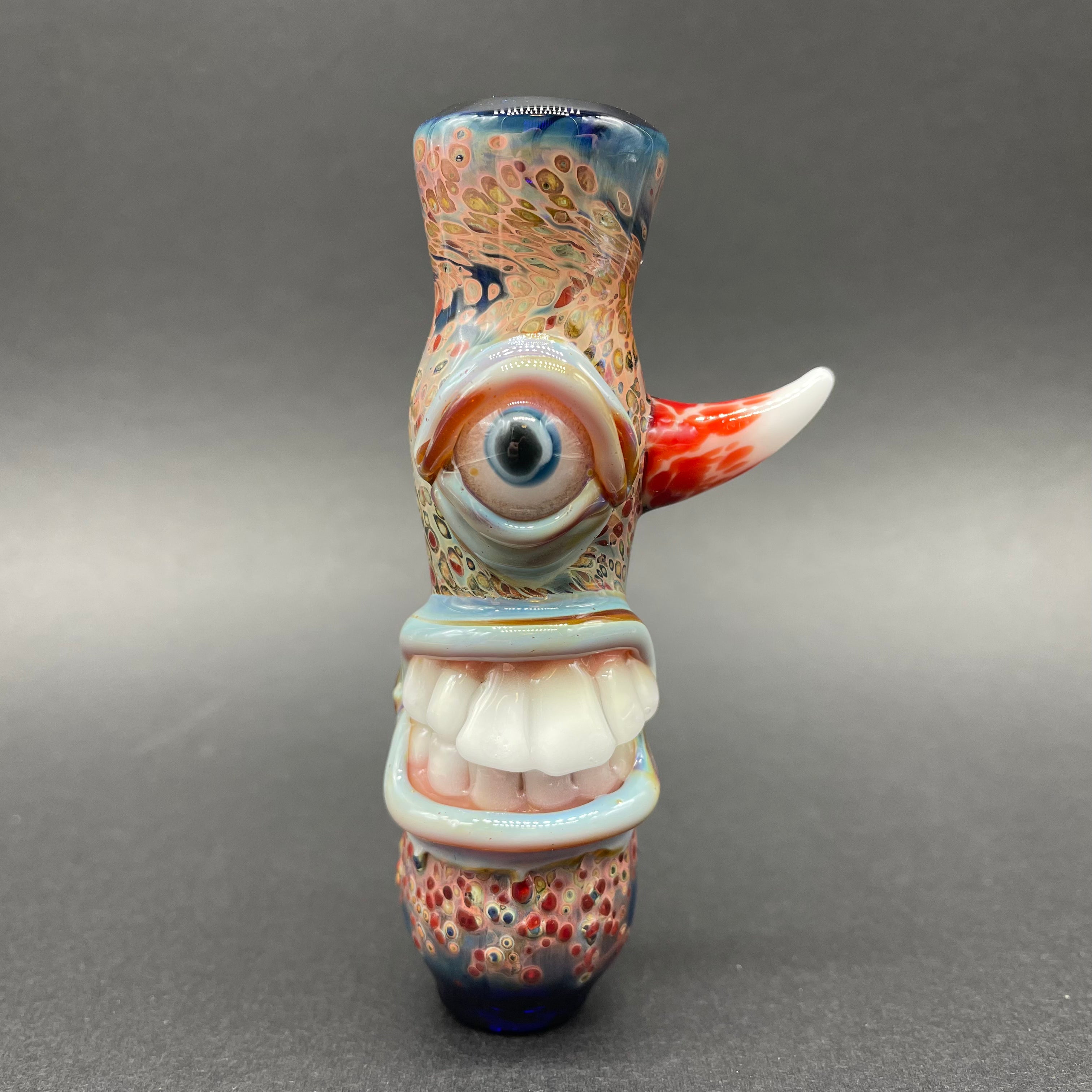 Cyclops Chillum Glass Pipe - Handmade Smoking Pipe for Herbs & Tobacco | Perfect for Travel, Camping & Outdoor Use