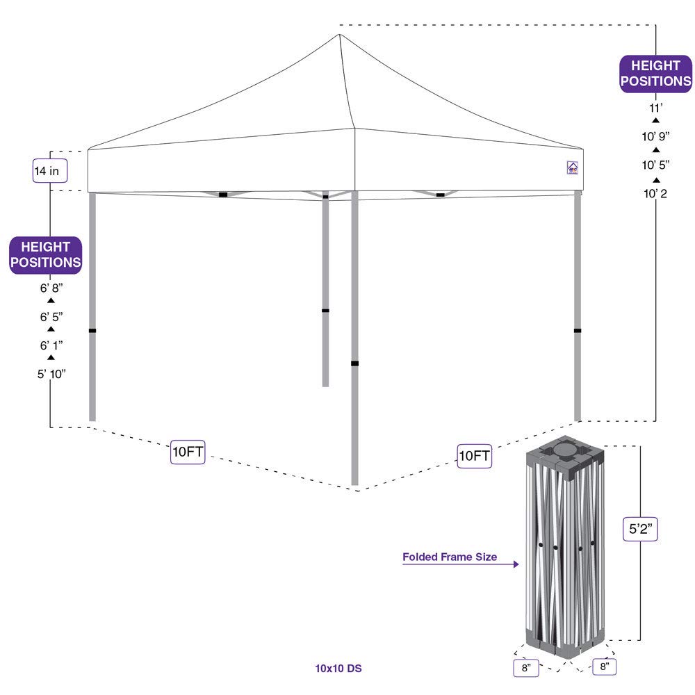 10' x 10' Pop Up Canopy Tent with Steel Frame - Instant Shelter for Outdoor Events, Parties, Camping & Beach - Includes Durable Roller Bag - Royal Blue Commercial Grade Canopy