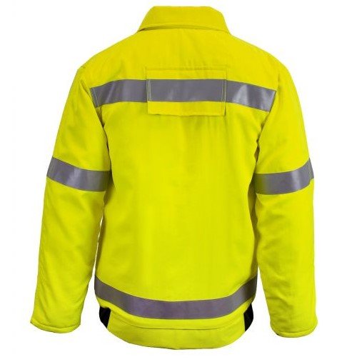 High Visibility FR CAT 3 Bomber Jacket with Lanyard Access - Flame Resistant Safety Workwear for Construction, Oil & Gas Industry Workers