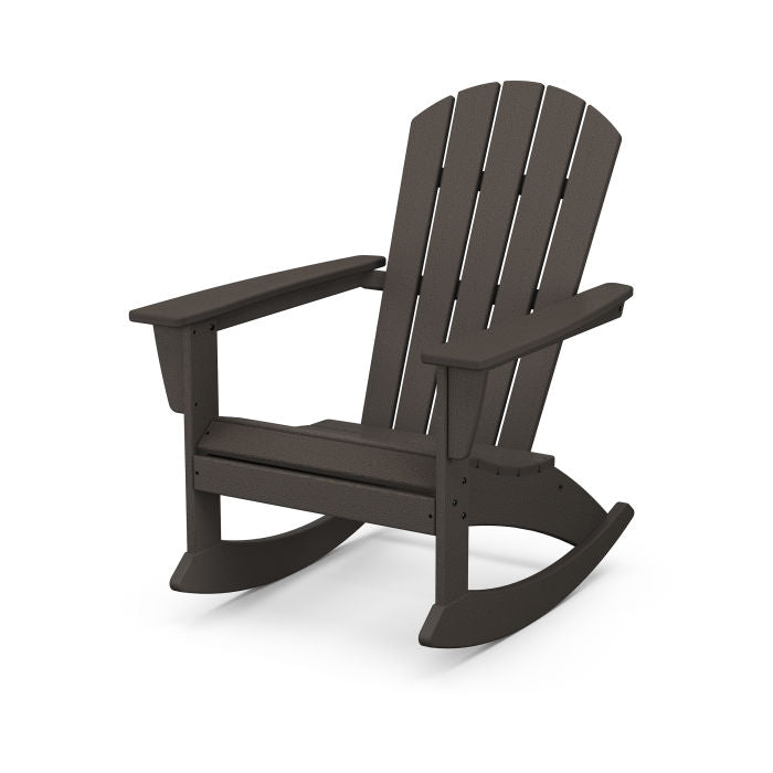 POLYWOOD Nautical Adirondack Rocking Chair - All-Weather Outdoor Rocking Chair for Patio, Deck, Garden & Beach - Durable & Comfortable Furniture