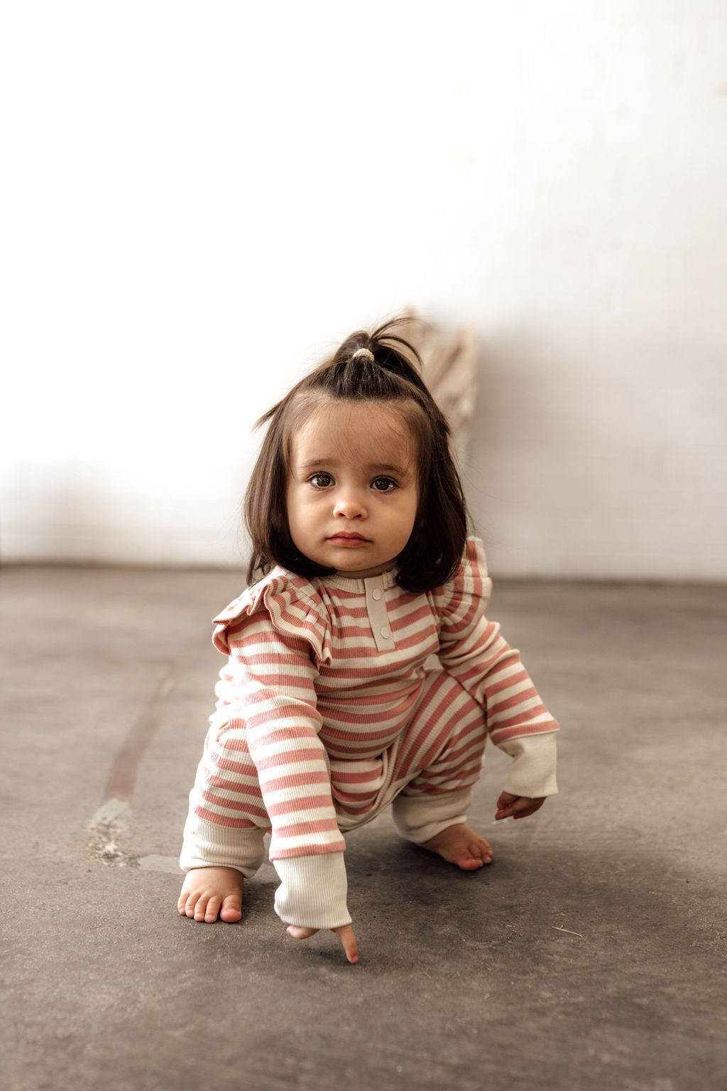 Organic Ribbed Baby Growsuit - Snuggle Hunny Rose Stripe - Soft Cotton Infant Romper for Newborns & Toddlers - Perfect for Playtime, Naptime & Photo Shoots