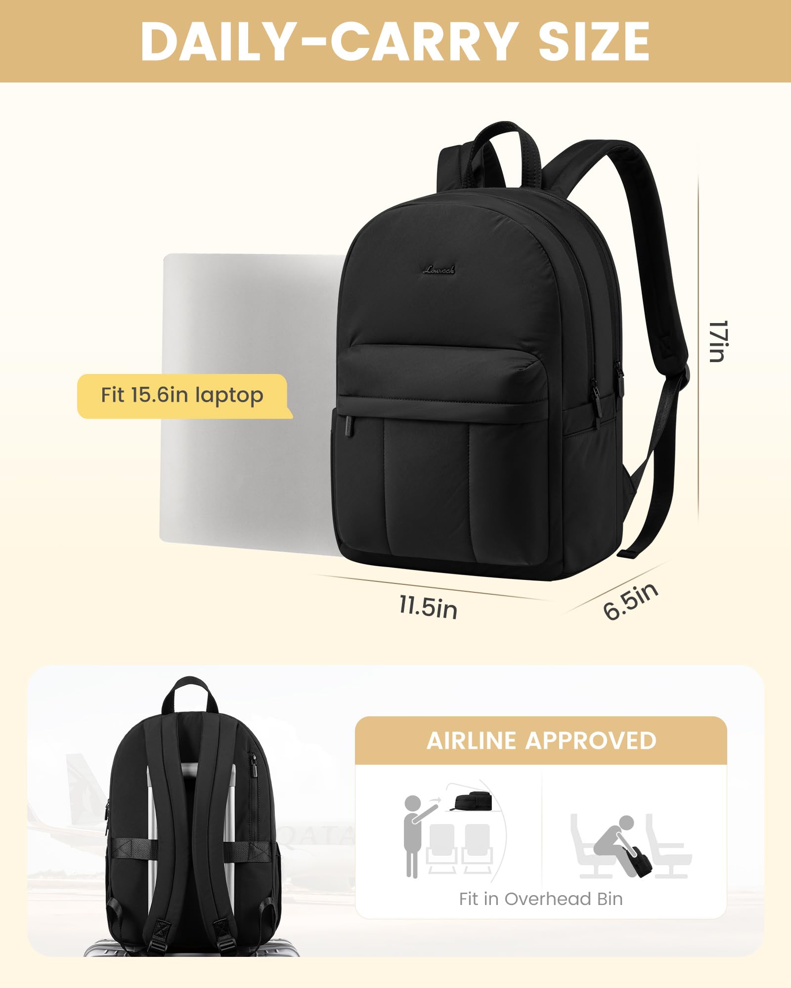 LOVEVOOK Lightweight Puffy Laptop Backpack for Women - Waterproof Quilted 15.6 Inch Computer Bag, Cute Teacher Nurse Work Purse, Casual Daypack for Travel, Office, School & College