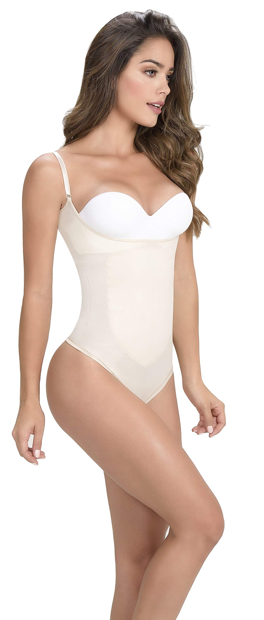 Women's Faja Body Shaper Thong - Tummy Control Mid-Body Bodysuit with Adjustable Straps & Criss-Cross Design for Belly Reduction | Perfect for Shapewear, Postpartum Recovery & Everyday Slimming
