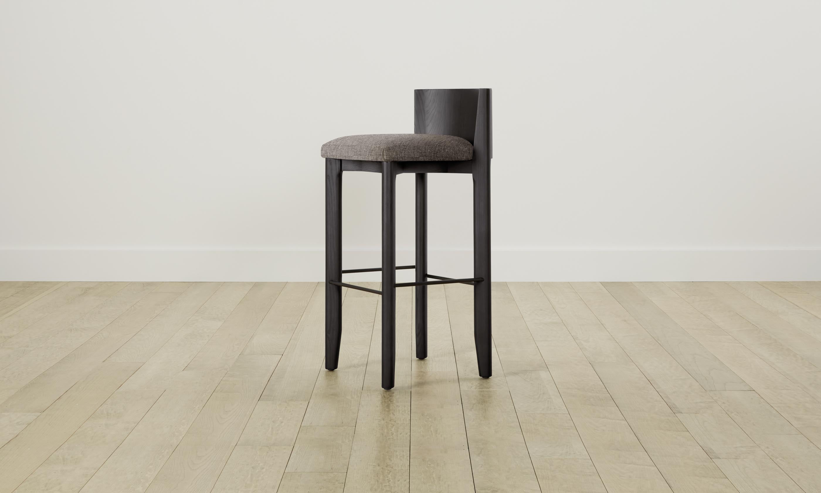 Premium Delancey Bar & Counter Stool with Heritage Belgian Linen Upholstery in Carob Brown - Perfect for Kitchen Islands, Breakfast Bars & Modern Dining Areas