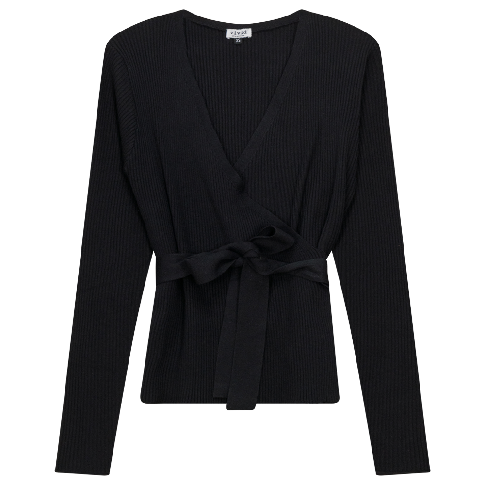 Stylish Ribbed Knit Wrap Top for Women - Trendy Casual & Office Wear - Perfect for Layering and Everyday Outfits