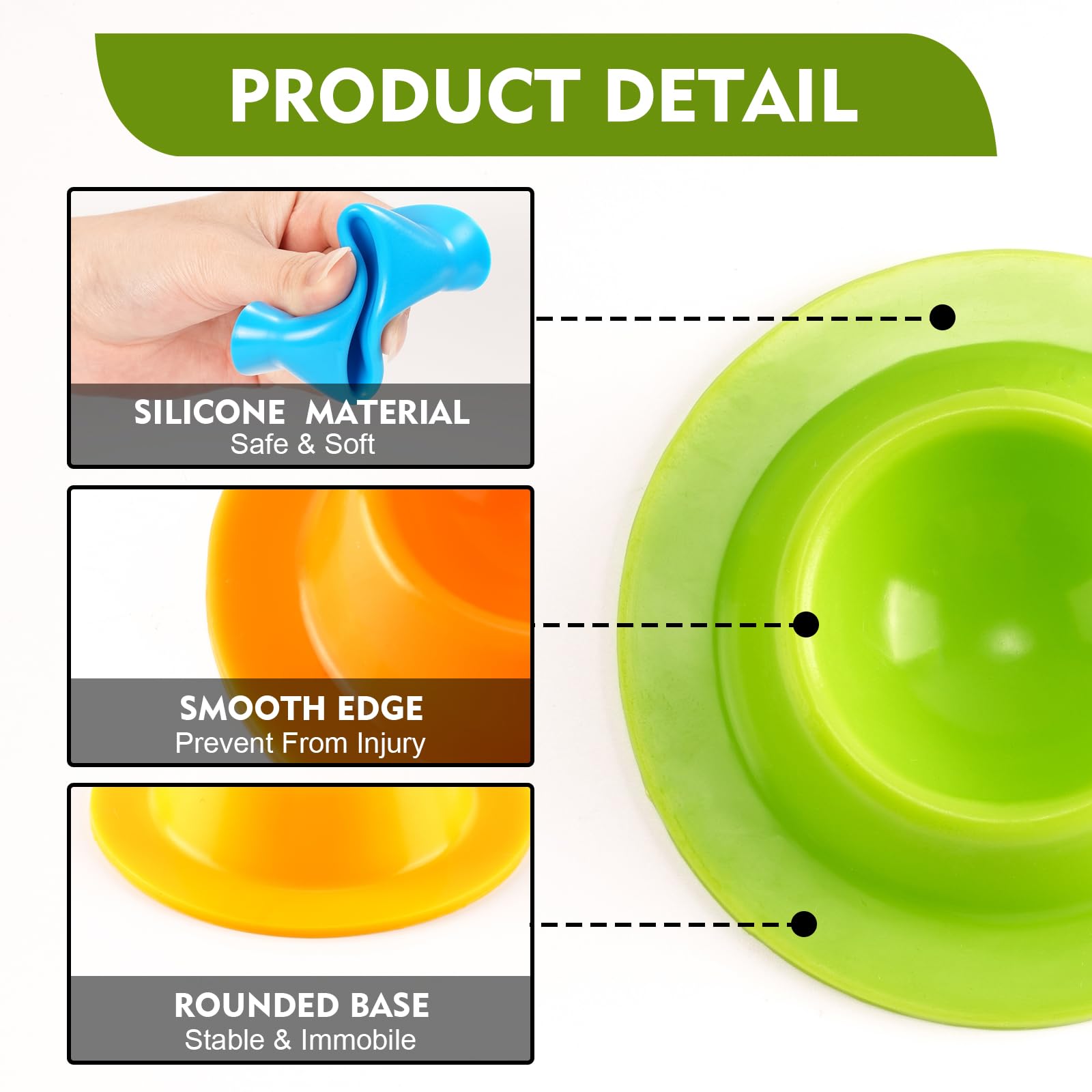 4PCS Gecko Lizard Food Bowls - Small Reptile Feeding Dish & Water Bowl Set - Durable Silicone Habitat Accessories for Hermit Crab, Bearded Dragon, Snake, Frog - Perfect for Terrariums & Reptile Enclosures