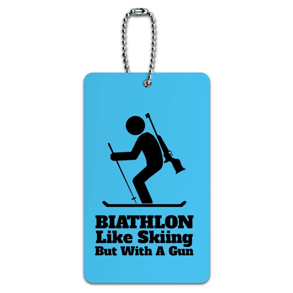 Biathlon-Themed Ski Luggage Tag - Durable Carry-On ID Tag for Suitcases & Bags - Perfect for Ski Trips, Winter Vacations & Sports Travel Accessories