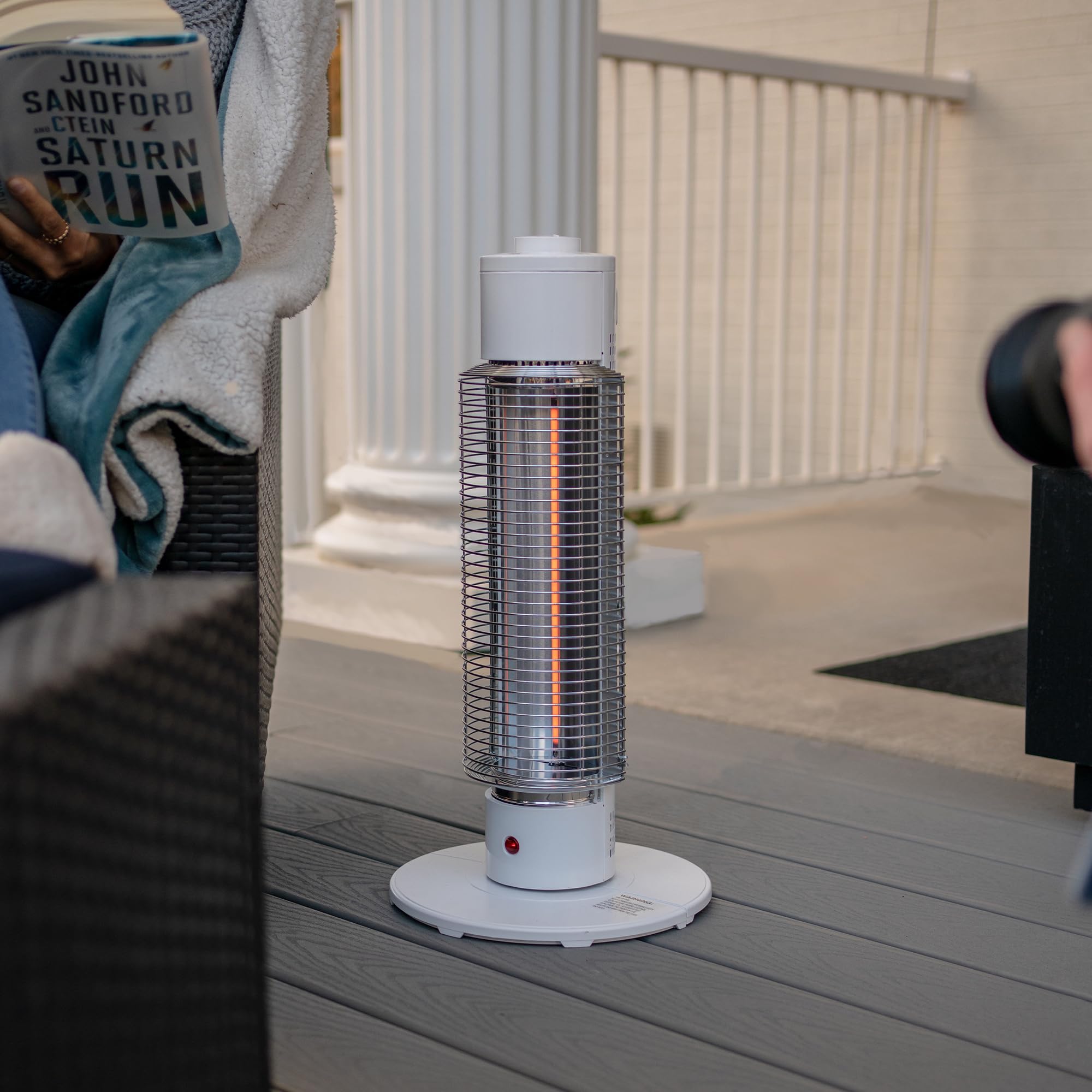 Sengoku HeatMate Portable Electric Space Heater - 1500W Fast Heating Graphite Tower for Small Rooms, Home Office & Workshop - Energy Efficient & Quiet - Perfect for Winter, Bedroom & Desk Use (White)