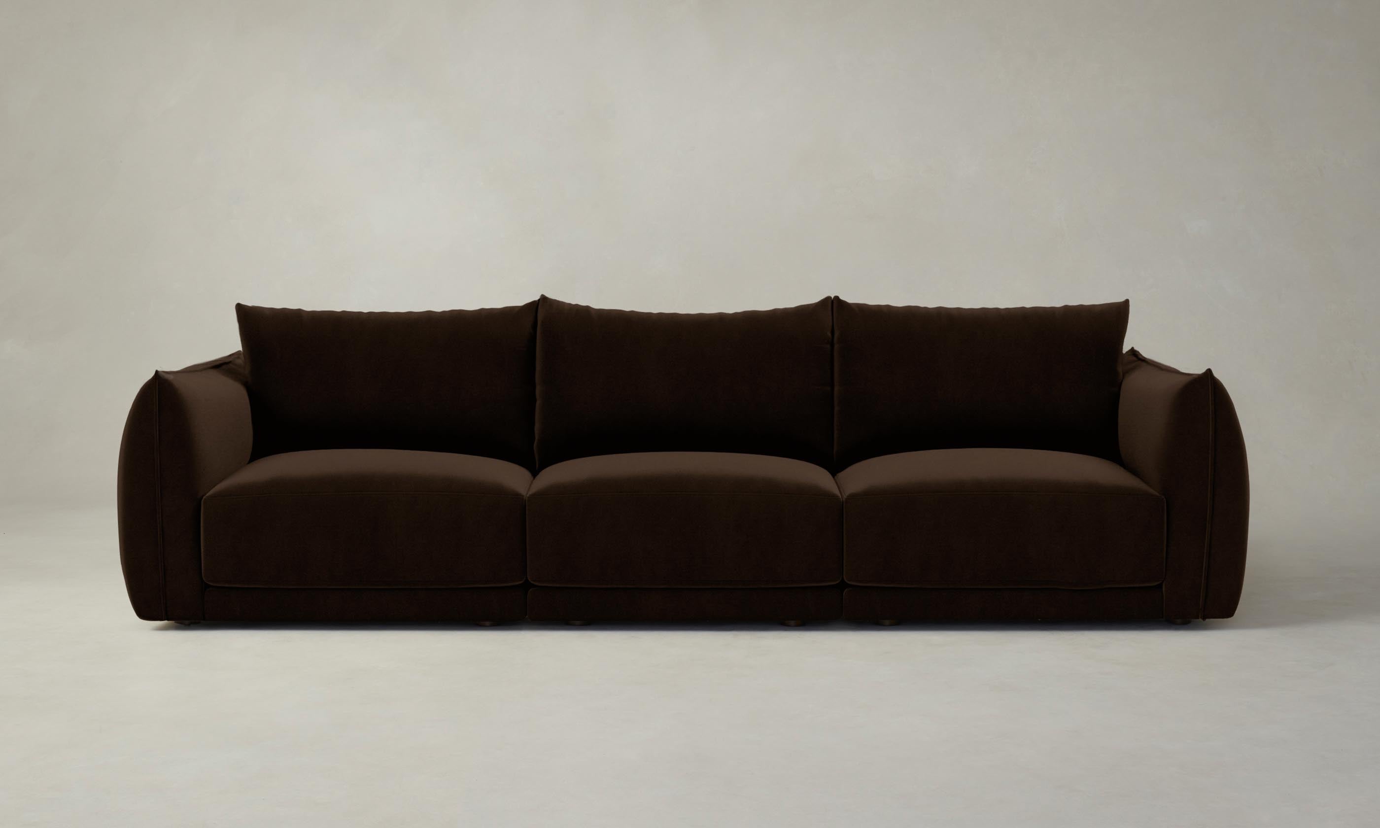 The Jones Modular Sofa - Luxurious Mohair Upholstery in Rich Chocolate Brown | Perfect for Living Rooms, Home Theaters & Cozy Spaces