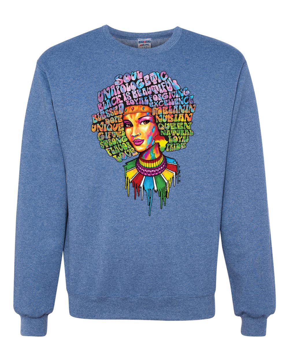 Wild Bobby Words of Character Strong Black Woman Black Pride Unisex Crewneck Graphic Sweatshirt - Empowering Black Pride Apparel for Women & Men - Perfect for Casual Wear, Street Style & Social Justice Events
