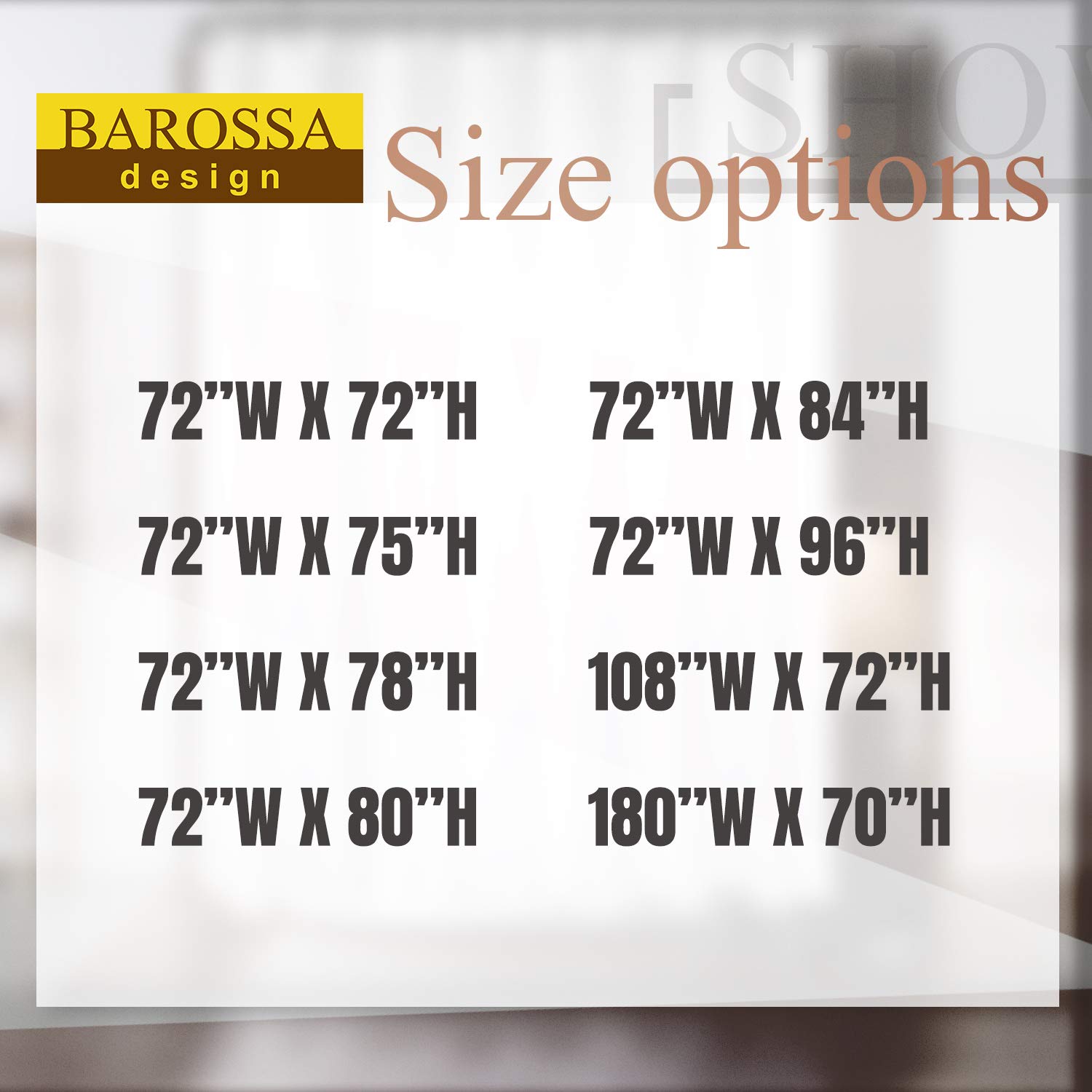 Barossa Design Cotton Blend Shower Curtain - Honeycomb Waffle Weave, Soft & Luxurious Hotel Spa Quality, Machine Washable, White, 72 x 72 Inches - Perfect for Bathroom Decor & Modern Home Spa Experience