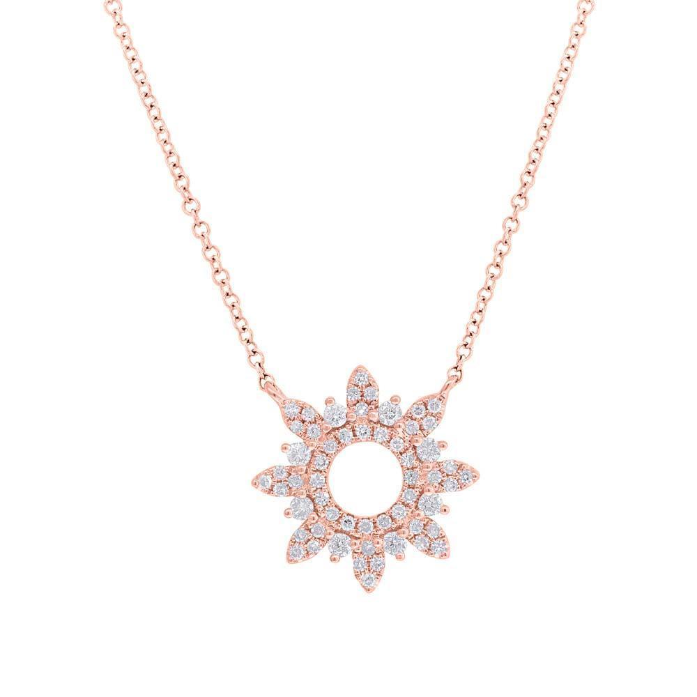 14K Gold 0.22 CTW Diamond Snowflake Pendant Necklace for Women - Elegant Christmas Gift & Winter Jewelry for Parties, Weddings & Special Occasions